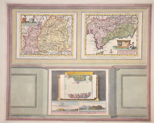 Nouvelle carte du Castille nouvelle et Estremadure/ Nouvelle carte d´Andalusie et Grenade/ Le Dertoit de Gibraltar