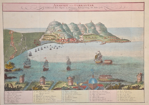 Ansicht von Gibraltar während der Span. U. Französ. Belagerung im Jahr 1782
