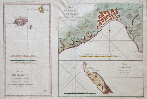 Plan de la Rade de Funchal. / Isles de Madere, de Porto Santo,.. / Isle de Gorée