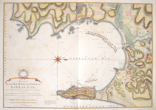 Plan of the Bay, Rock and Town of Gibraltar, from an Actual Survey by an Officer who was at Gibraltar from 1769 to 1775.