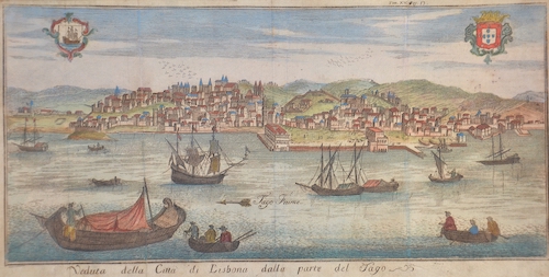 Veduta della Citta di Lisbona dalla parte del Tago.