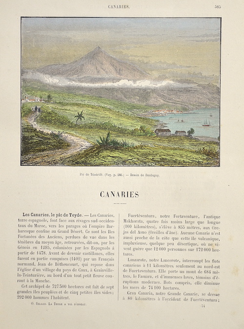 Canaries. Pic de Tenerife. -Dessin de Daubigny.