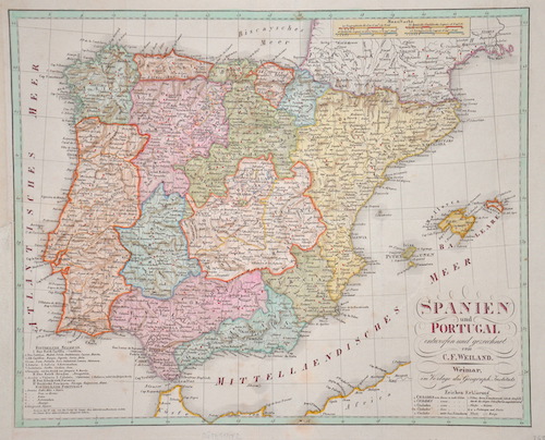 Spanien und Portugal entworfen und gezeichnet von C. F. Weiland.