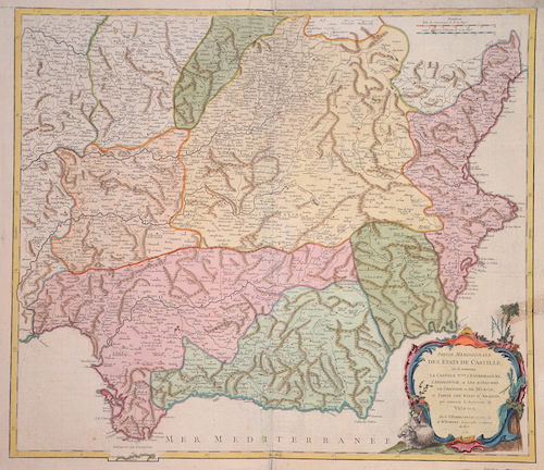 Partie Meridionale des Etats de Castille, ou se trouvent La Castille Nlle, L’Estremadure, L’Andalousie, et les Royaumes de Grenade et de Murcie,..