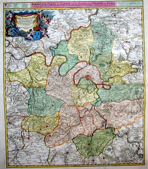 Particulir carte des Landes und der Schön- Weltberuhmte Gegend umb Paris so da ist der gröste Theil des Gouvernem der Insul von Frankreich…