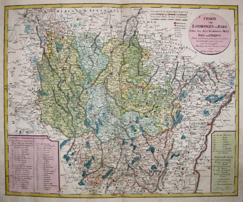 Charte von Lothringen und Barr nebst den drey Bisthümern Metz, Toul und Verdun