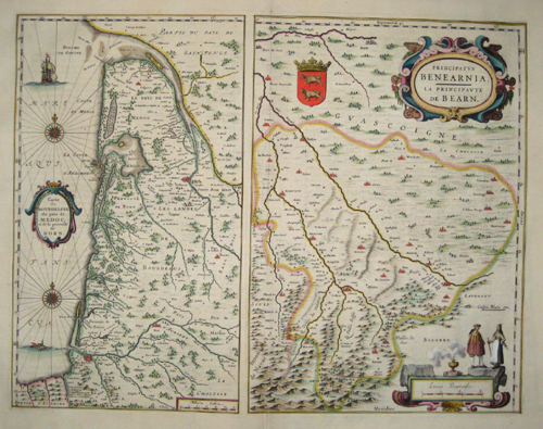 Carte du Bourdelois du pais de Medoc, et de la prevosté de Born/ Principatus Benearnia – La principaute de Bearn