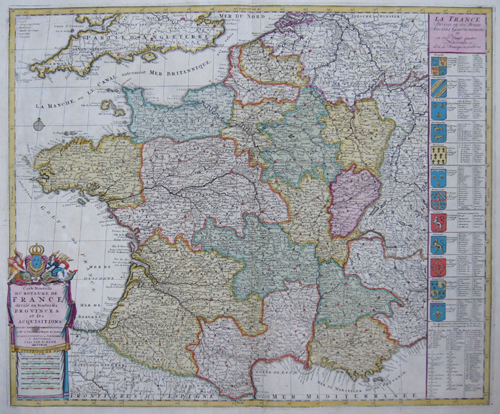 Carte nouvelle du Royaume de France divisé en toutes ses Provinces et ses acquisitions