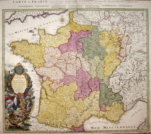 Regni Galliae seu Franciae et Navarrae tabula geographica…../ Carte de France dressé par Guilaume de L´Isle……