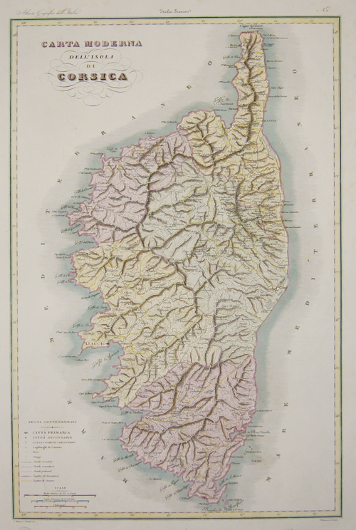 Carta Moderna dell’Isola di Corsica.