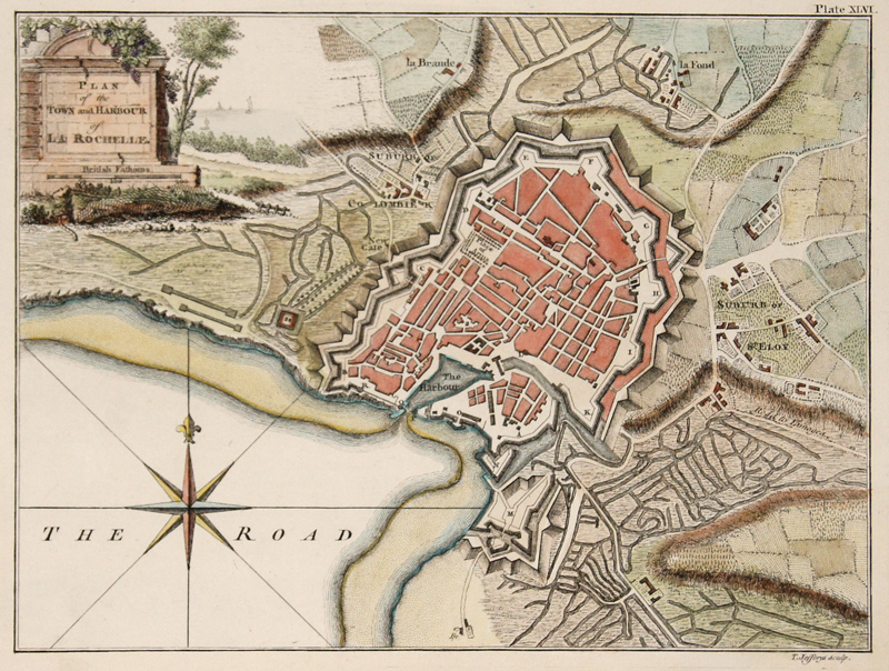 Plan of the Town and Harbour of La Rochelle.