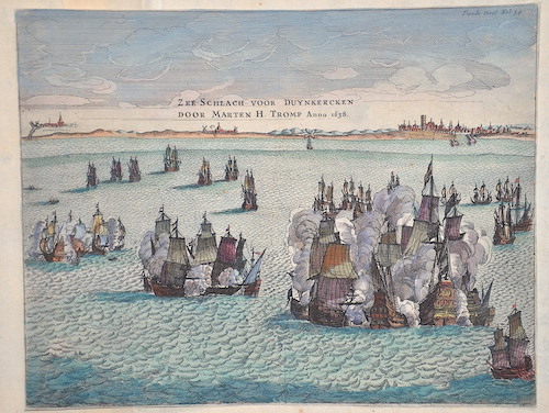 Zee Schlach voor Duynkercken door Marten H. Tromp Anno 1638.