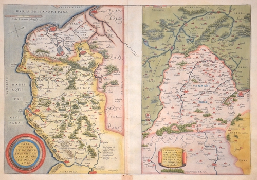 Caletensium et Bononiensium Ditionis accurata delineatio. / Veromanduorum Eorum que confinium exactissima descriptio. Johanne Surbonio Auctore.