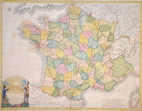 Carte de la Republique de France divisee en 88 Departemens