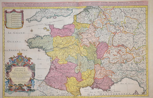 Le Royaume de France, distingue suivant l’estendue de Toutes ses Provinces, et ses Acquisitions,..