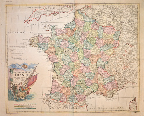Le Royaume de France en 83. Departs Suivant les decrets. de. 1790.