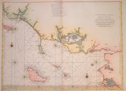 7me. Carte Particuliere des Costes de Bretagne Depuis l’Isle de Groa jusqu au Croisic Contenant le Port Louis Bell’Islle et le Morbian