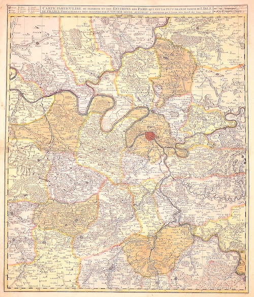 Carte particulire du terroir et des environs des Paris qui est la plus grande partie de l´Isle..