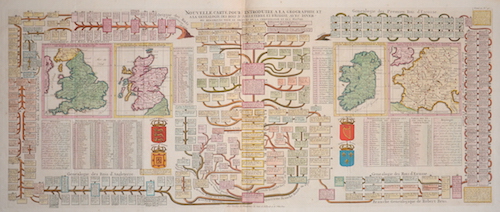 Nouvelle carte pour entruduire a la geographie et a la genealogie des Roys d´Angleterre et d´Ecosse…..