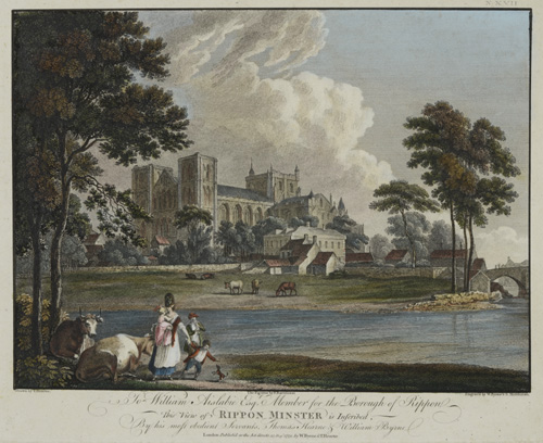 To William Aislabie Esq. Member for the Borough of Rippon this view of Rippon Minster is in Inscribed….