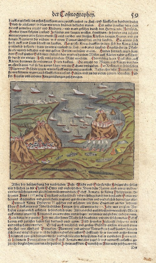 Allhie bey beschreibung der natürlichen Macht und Stärke…unüberwindliche Schiff-Armada/so König Philippus II in Hispanien Anno 1588.