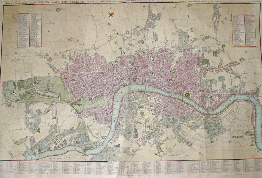 Cary’s New and Accurate Plan of London and Westminster, the Borough of Southwark and parts adjacent,…
