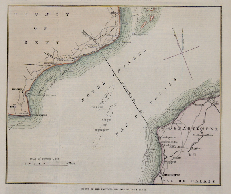 Route of the proposed Channel Railwey Ferry.