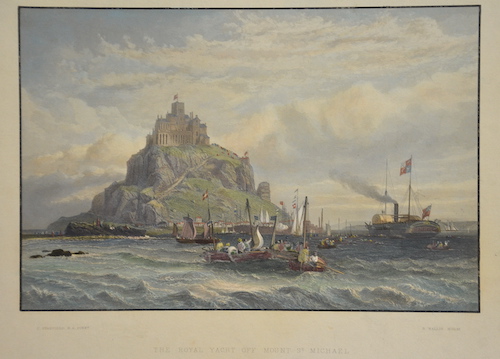 The Royal Yacht off Mount St. Michael. From the picture in the Royal Collection.