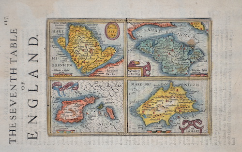 The seventh table of England. Anglesey, Ins. / Wight ol. Vectis / Ins. Garnesey / Ins. Iarsey