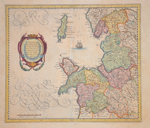 Westmorlandia Lancastria, Cestria, Caernarvan, Denbigh, Flint, Merionidh, Montgomery, Salopia, cum Insulis Mania et Anglesey.