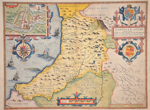 Cardigan Shyre described with the due forme of the Shiretown as it was surveyed bei I. S. Anno 1610