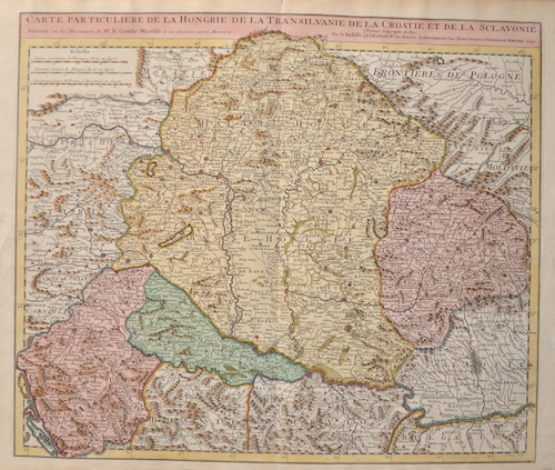 Carte particuliere de la Hongrie de la Transilvanie de la Coratie et de la Sclavonie
