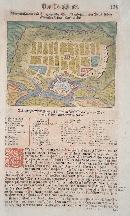 Abcontrafactur und Gelegenheit der Statt Raab sampt der Keyserlichen Majestat Läger.