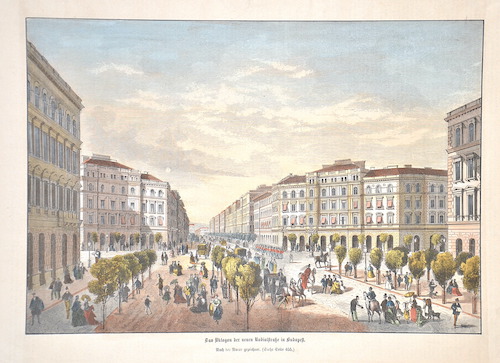 Das Oktogon der neuen Radialstraße in Budapest.