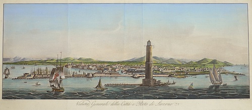 Veduta generale della citta e Porto di Livorno