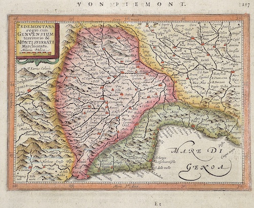 Pedemontana  regio cum Genuensium territorio /Montisferrati marchionatu