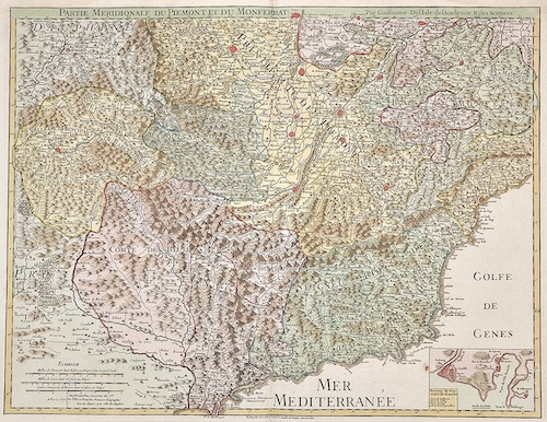 Partie meridionale du Piemont du Monferrat par Guillaume de L´Isle de l´Academie R. des Siences