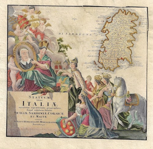 Statuum totius Italiae novißima repraesentatio geographica simul exhibens Insulas Siciliae Sardiniae Corsicae et Maltae