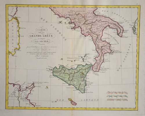Carte de la Grande Grece y compris La Sicile,..