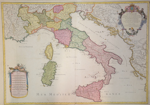 L’Italie distinguee suivant l’estendüe de tous les Estats, Royaumes, Republiques Duches, Principautes..