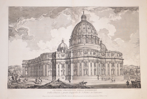 Intiero prospetto dello esteriore della Chiesa, e gran Cuppola di S. Pietro in Vaticano