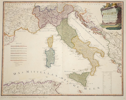 Karte von Italien nach D´Anville