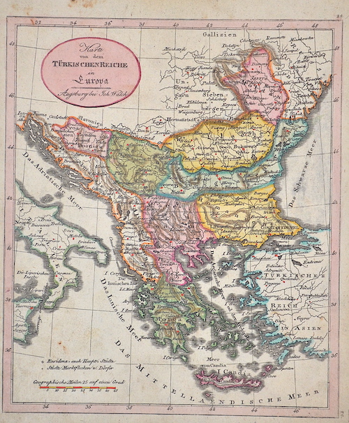 Karte von dem Türkischen Reich in Europa