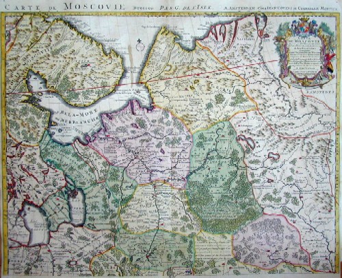 Carte de Moscovie Dresse par G.de L´ Isle