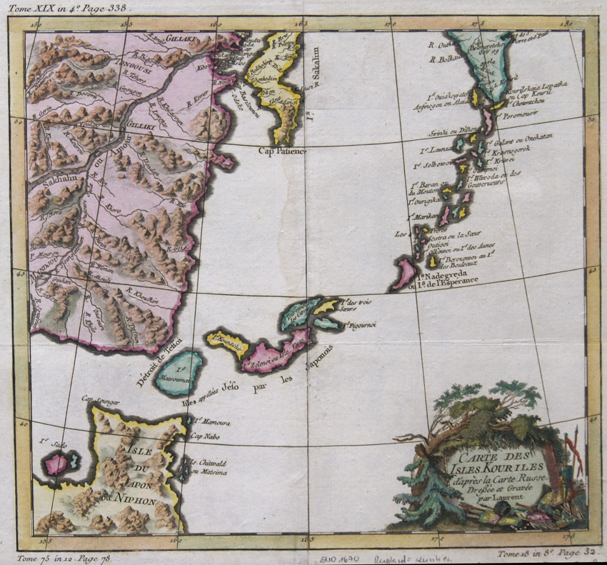 Carte des Isles Kouriles d´apres la Carte Russe. Dreßee et Gravee par Laurent.