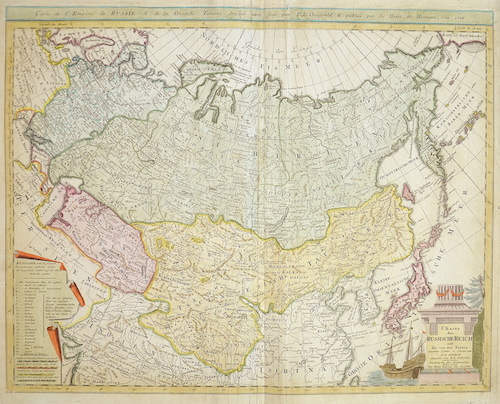 Charte das Russische Reich und die von den Tartarn bewohnte Länder in Europa und Asia enthaltend entworfen von F.L. Güssefeld