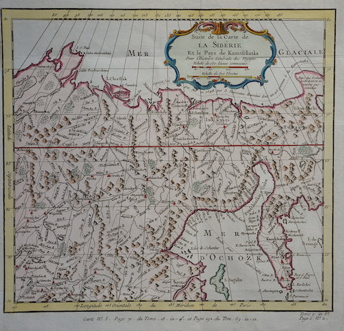 Suite de la Carte de la Siberie et le pays de Kamtschatka