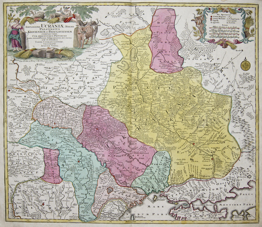 Amplissima Ucraniae Regio, Palatinatus Kioviensem et Braclaviensem complectens, cum adjacentibus Provinciis…
