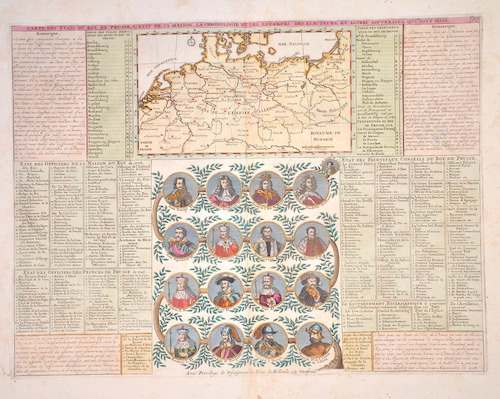 Carte des Etats du Roy de Prusse, L´etat de maison, la chronologie et les estampes des electeurs et autres Souvereigns, qui sont issus