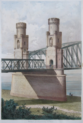 Weichsel- Eisenbahnbrücke bei Thorn. Portal am rechten Ufer
